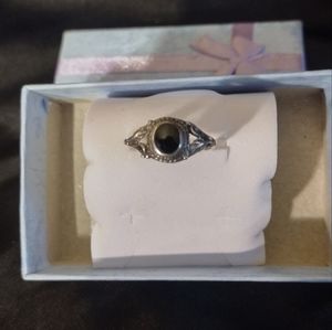 Vintage silver 925 black onyx ring